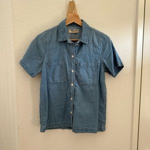 Madewell Denim Short Sleeve Button Up in Brickton Wash